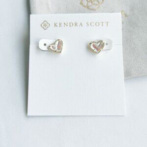 *Kendra Scott* Ari Heart Gold Dichroic Glass Stud Earrings